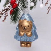 Ёлочная игрушка "Медвежонок-ёлочка" 7,5*5*12 см, голубой 916-0743 - КОЛОРЛОН ВТД Новосибирск