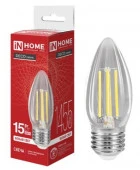 15W LED-СВЕЧА-deco 15Вт 230В Е27 4000К 1455Лм прозрачная IN HOME - КОЛОРЛОН ВТД Новосибирск