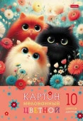 10Кц4_35860 Набор. карт цветной Мелованный 10л 10 цв. А4ф в папке-Пушистые лапки- - КОЛОРЛОН ВТД Новосибирск