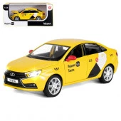 JB1251345Яндекс.Такси машинка металл., LADA VESTA, цвет желтый, масштаб 1:24, открываются 4 двери, - КОЛОРЛОН ВТД Новосибирск