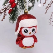 Ёлочная игрушка "Новогодний пингвин" 7*6*11 см, красный 916-0693 - КОЛОРЛОН ВТД Новосибирск
