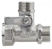 Кран шаровой трёхпроходной 1/2" х 1/2" х 1/2" в/н/н, никел.латунь, ГОСТ, MPF - КОЛОРЛОН ВТД Новосибирск