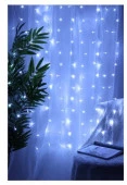 СНОУ БУМ Эл.гирлянда занавес, 1.5x1.5м, 150LED, белый, 10 нитей, пост.свеч., ПВХ прозр., 220В - КОЛОРЛОН ВТД Новосибирск