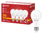 Лампа LED-A60-VC 4PACK 25Вт 230В Е27 3000К 2380Лм (4шт./упак) IN HOME - КОЛОРЛОН ВТД Новосибирск