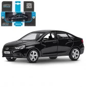 JB1251617 ТМ "Автопанорама" Машинка метал 1:43, LADA VESTA черная, откр. 2 двери., инерция - КОЛОРЛОН ВТД Новосибирск