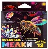 Мелки восковые 12цв. ЛУЧ "Фантазия" 35С 2302-08 масляные,кругл.(классич.+золот.+серебр.) - КОЛОРЛОН ВТД Новосибирск