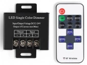 Контроллер диммер д/одноцветных пультом 2.4G 30A 12V 360W/ 24V 720W GS11051 (CR2025) - КОЛОРЛОН ВТД Новосибирск