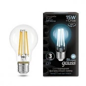 15W Лампа Gauss Filament А60 15W 1450lm 4100К Е27 LED Ма - КОЛОРЛОН ВТД Новосибирск