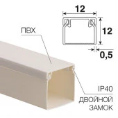 Кaбель-канал 12х12 мм белый 60.01.12.12.200 - КОЛОРЛОН ВТД Новосибирск