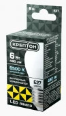 6W Лампа КРЕПТОН LED P45 6W E27 6500K шарик - КОЛОРЛОН ВТД Новосибирск