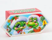 Подарочная коробка Новогодняя Конфета малая"Сладкая парочка"с игрой, аним. 9,5*5,5*12,5 см 10653012 - КОЛОРЛОН ВТД Новосибирск