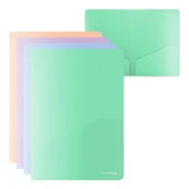 61137 УГОЛОК А4. ПЛАСТ. ERICHKRAUSE MATT PASTEL BLOOM, 0,18 ММ, 2 КАРМАНА, НЕПРОЗР. АССОРТИ /12/324/ - КОЛОРЛОН ВТД Новосибирск