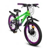 CR-B2-12SSH0220GP Велосипед 2х кол.CITYRIDE,сталь,кол.20",21ск,амор.вил,диск.мех.тор,зел-фиол - КОЛОРЛОН ВТД Новосибирск