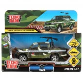 298710 Машина металл УАЗ ПИКАП КАМУФЛЯЖ с пулеметом 12 см, двери, багаж, инер, кор. Технопарк в кор. - КОЛОРЛОН ВТД Новосибирск