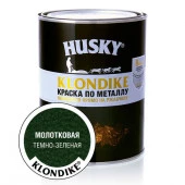HUSKY-KLONDIKE Краска по металлу с молотковым эффектом темно-зеленая (0,9л; 6шт) - КОЛОРЛОН ВТД Новосибирск