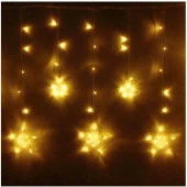 Гирлянда для дома БАХРОМА 2,5м*0,9м 120 ламп LED, с насадками Звезда, Теп/бел (соединение) 113-023 - КОЛОРЛОН ВТД Новосибирск