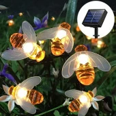 Гирлянда для улицы "Пчёлка" 5 м, 20 ламп LED, 8 реж, IP-55, Теплый белый (солн/бат). 732-182 - КОЛОРЛОН ВТД Новосибирск