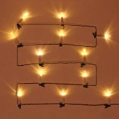 Гирлянда для дома 4 м 20 ламп LED "Свечи" зелёный пров. IP-20 Теплый белый 183-116 - КОЛОРЛОН ВТД Новосибирск