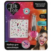 лак для ногтей с блестками с наклейками, розовый TIK TOK GIRL  NP77453TTG - КОЛОРЛОН ВТД Новосибирск