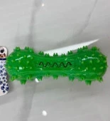 Игрушка - зубочистка для малых и средних пород собак "Кость", цвет зеленый, с пищалкой, 14,5*4,5см - КОЛОРЛОН ВТД Новосибирск
