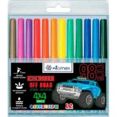 Фломастеры 12цв. ATTOMEX "Offroad Monster" 5081345 вент.колп.,пластик.блист. - КОЛОРЛОН ВТД Новосибирск