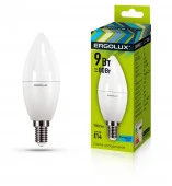9W Ergolux LED-C35-9W-E14-4K Свеча 9Вт E14 4000K 172-265В 13168 О - КОЛОРЛОН ВТД Новосибирск