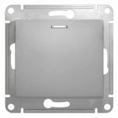 GSL000313 Glossa Алюминий Выключатель 1 кл. с подсв - КОЛОРЛОН ВТД Новосибирск