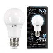 16W Gauss A60 16W 1520lm 4100K E27 LED - КОЛОРЛОН ВТД Новосибирск