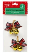 Украшение (полиэстер, полистирол, ч/металл), 2 штуки в наборе / 8x5x2см арт.91045 (НГ) - КОЛОРЛОН ВТД Новосибирск