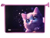 Папка д/тетрадей А4 КОКОС "Любимый котик" ПМ-А4-291/261760 пластик,/карт.,1отд.,на молн. - КОЛОРЛОН ВТД Новосибирск
