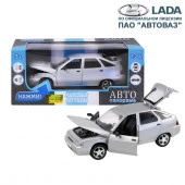 JB1200162ТМ "Автопанорама" Машинка металл., ВАЗ 2112, масштаб 1:22, серебряный, инерция, откр. двери - КОЛОРЛОН ВТД Новосибирск