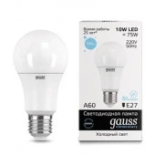 10W Led Gauss 23230 A60 E27 6500K - КОЛОРЛОН ВТД Новосибирск