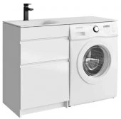 Тумба напольная Duet T5/2н КОМПЛЕКТ напольный, цвет белый с раковиной Forma 115 чаша справа - КОЛОРЛОН ВТД Новосибирск