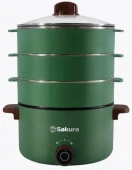 SAKURA Пароварка SA-7218GR 7в1 3ч (8л) 800Вт зелен - КОЛОРЛОН ВТД Новосибирск