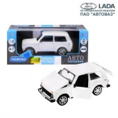 JB1200152ТМ "Автопанорама" Машинка металл., ВАЗ 21214, масштаб 1:22, белый,инерция, откр. двери, кап - КОЛОРЛОН ВТД Новосибирск