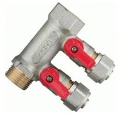 Коллектор д/м.пл. 3/4"в/н с 2-мя шар.кран. конус 16мм(1/2") TeRma (14001) - КОЛОРЛОН ВТД Новосибирск