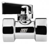 Кран-мини 1/2" в/в, ХРОМ-POLISH.латунь, ГОСТ, MPF - КОЛОРЛОН ВТД Новосибирск