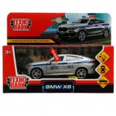 335443 Машина металл свет-звук BMW X6 mk3 g06 ПОЛИЦИЯ 12 см, двер, инер, сер, кор. Технопарк в кор. - КОЛОРЛОН ВТД Новосибирск