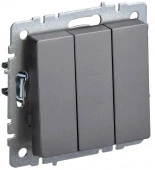 IEK BRITE Выключатель 3кл. 10А сталь - КОЛОРЛОН ВТД Новосибирск