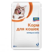 85Г ВЛАЖНЫЙ КОРМ ARO ДЛЯ КОШЕК КУРИЦА В СОУСЕ  118704 - КОЛОРЛОН ВТД Новосибирск