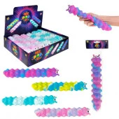 Т23451 1toy Жмяка Hit Pop It "Гусеница" на присосках 26,5х4,8х3,8 см, 4 вида, 12 шт. в д/б - КОЛОРЛОН ВТД Новосибирск