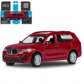 JB1251258ТМ "Автопанорама"  Машинка металл., 1:44, BMW X7, красный металлик, откр. двери, в/к 17,5*1 - КОЛОРЛОН ВТД Новосибирск