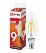 Лампа сд LED-СВЕЧА-deco 9Вт 230В Е14 6500К 1040Лм прозрачная IN HOME - КОЛОРЛОН ВТД Новосибирск