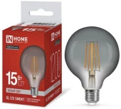 Лампа GL125-deco smoky 15Вт 230В E27 4000К 1200Лм дымчатая IN HOME - КОЛОРЛОН ВТД Новосибирск