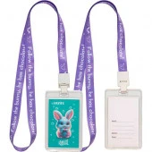 Бейдж школьный deVENTE 110*70мм "Little Rabbit" 8093667 вертик.,прозр.,цв.лента,пластик.клипса*** - КОЛОРЛОН ВТД Новосибирск