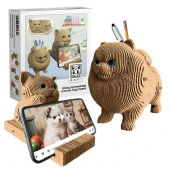 20099 QBRIX Картонный 3D конструктор Шпиц органайзер и котик-подставка - КОЛОРЛОН ВТД Новосибирск