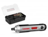CROWN Отвертка акк. CT22033 IMC, 3,6В/2,0Ач, Зар.3ч, 200/мин, 7,2Нм, фикс.шпин, насадки, кейс,0,3кг - КОЛОРЛОН ВТД Новосибирск