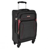 Р1801 (3-ой) Black (19") черный чемодан малый тканевый облегченный - КОЛОРЛОН ВТД Новосибирск