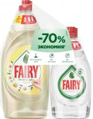 FAIRY Средство для мытья посуды Нежные руки Ромашка и витамин Е 900мл + Pure & Clean 450мл - КОЛОРЛОН ВТД Новосибирск