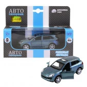 JB1200130ТМ "Автопанорама"  Машинка металл.  1:43  Porsche Cayenne S, голубой перламутр, инерция, от - КОЛОРЛОН ВТД Новосибирск